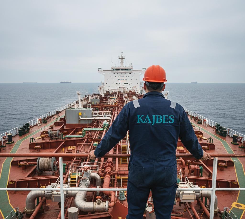 Kajbes crew on a product tanker at sea